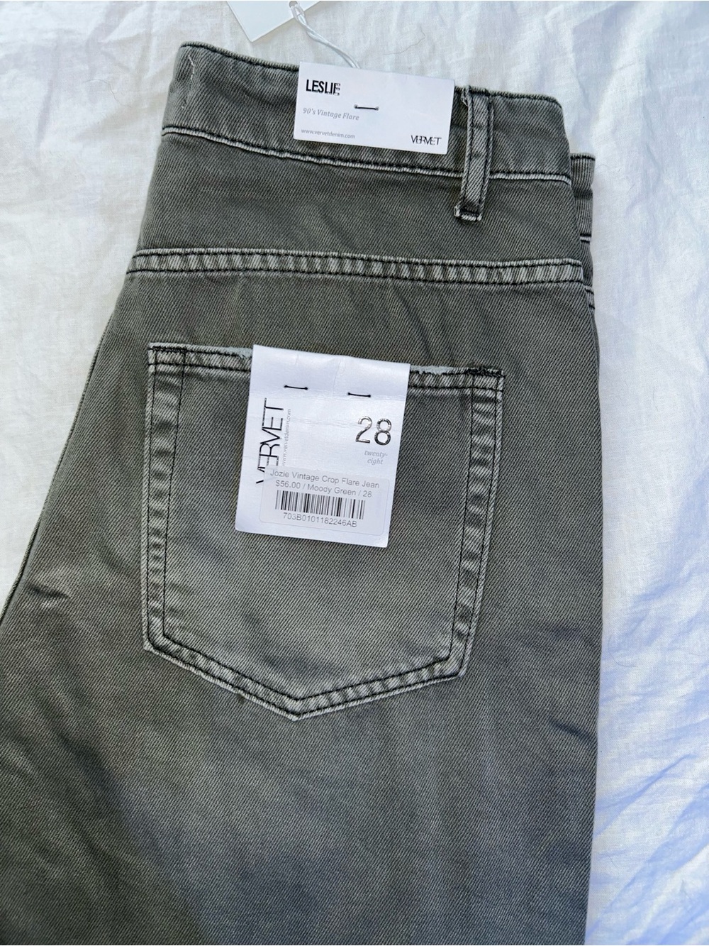 Women’s Distressed Wide-Leg Jeans - Moody Green - Picture 4 of 7